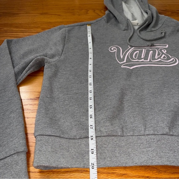 Vans Gray Cropped Hoodie Sweatshirt Women’s Size M - Picture 6 of 8